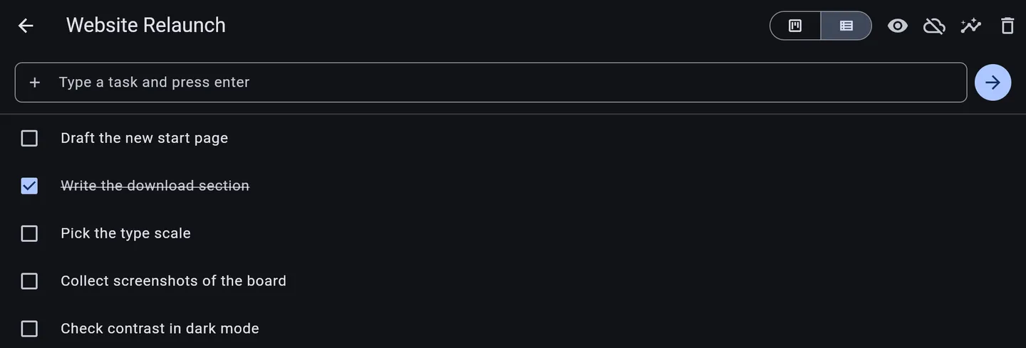 The list